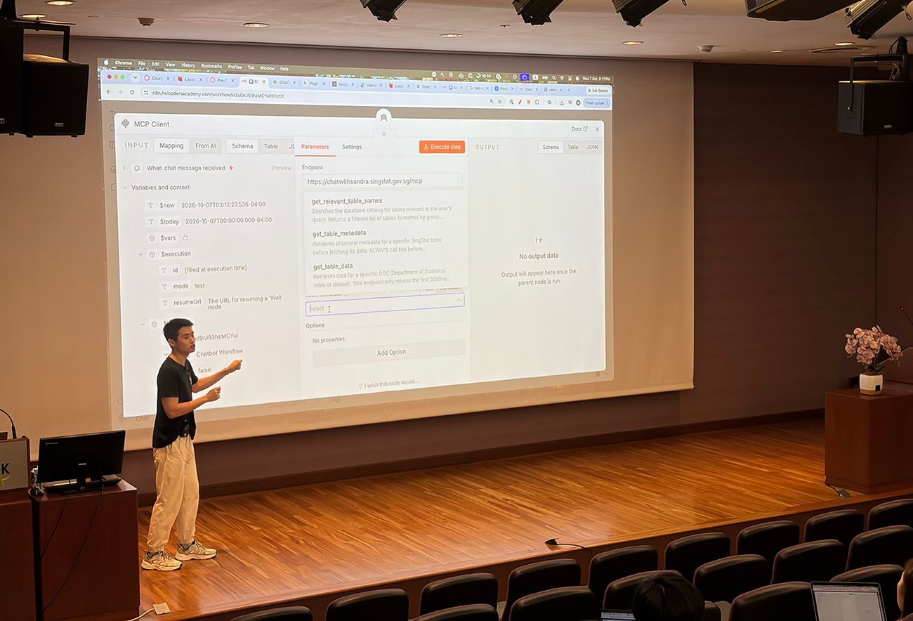 Demonstrating an agentic AI workflow during the GA100 programme